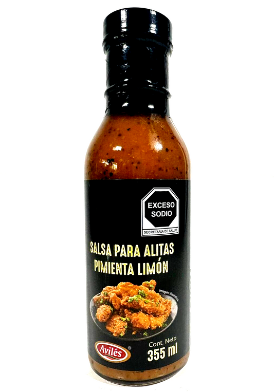 Aviles Salsa P/Alitas Pimienta Limon/Aviles Wings Sauce Lemon&Pepper 355ml/12oz