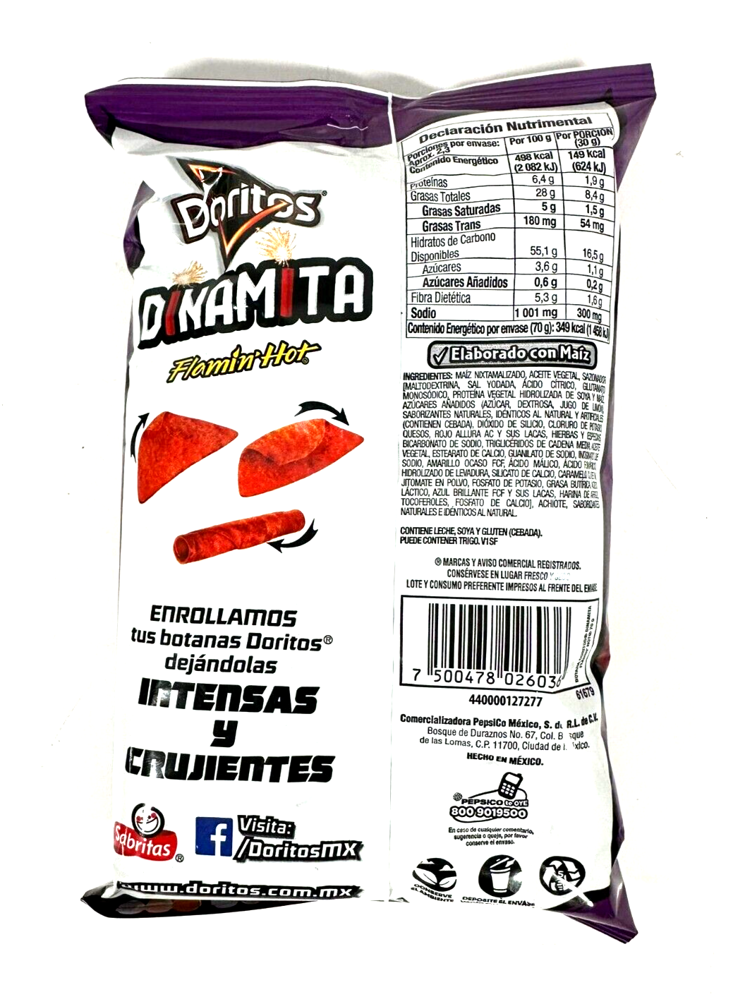 6-Pk Doritos Dinamita Famin' Hot 70gr/2.46oz