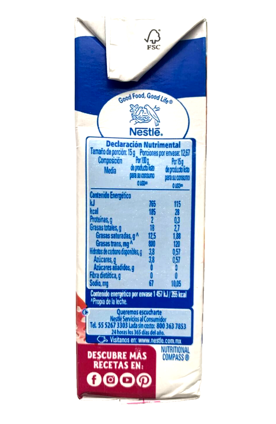 6-Pack Nestle Table Cream / Media Crema Nestle 190g/6.70 oz