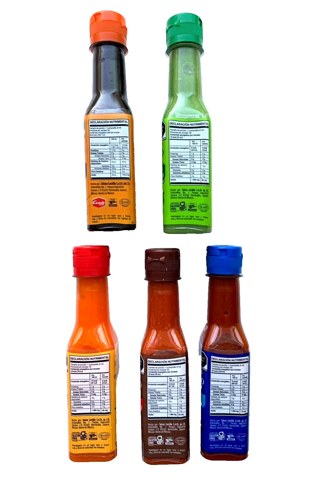 5-Pack Mexico Lindo Assorted Hot Sauces / Varias Salsas 150ml/5oz