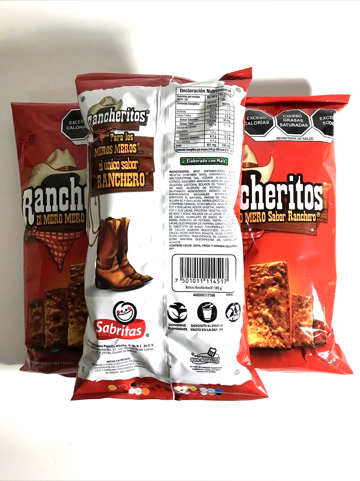 4-Pk Sabritas Rancheritos Tortilla Chip / Rancheritos 145g/5.1oz