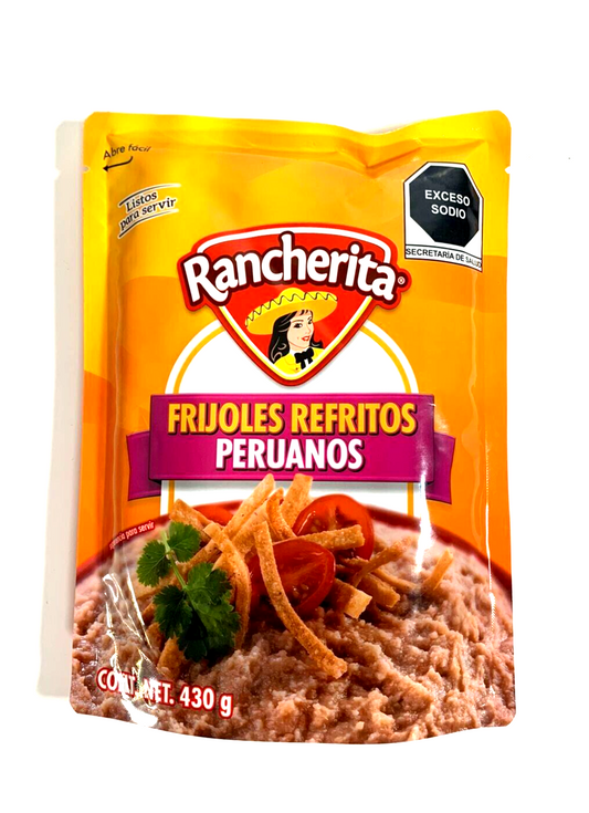 4-Pk Rancherita Refried Peruvian Beans / Frijoles Refritos Peruanos 430g/15.1oz