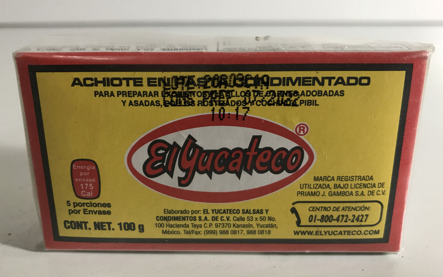 3-Pk El Yucateco Achiote Paste Annatto Condiment Paste 100g