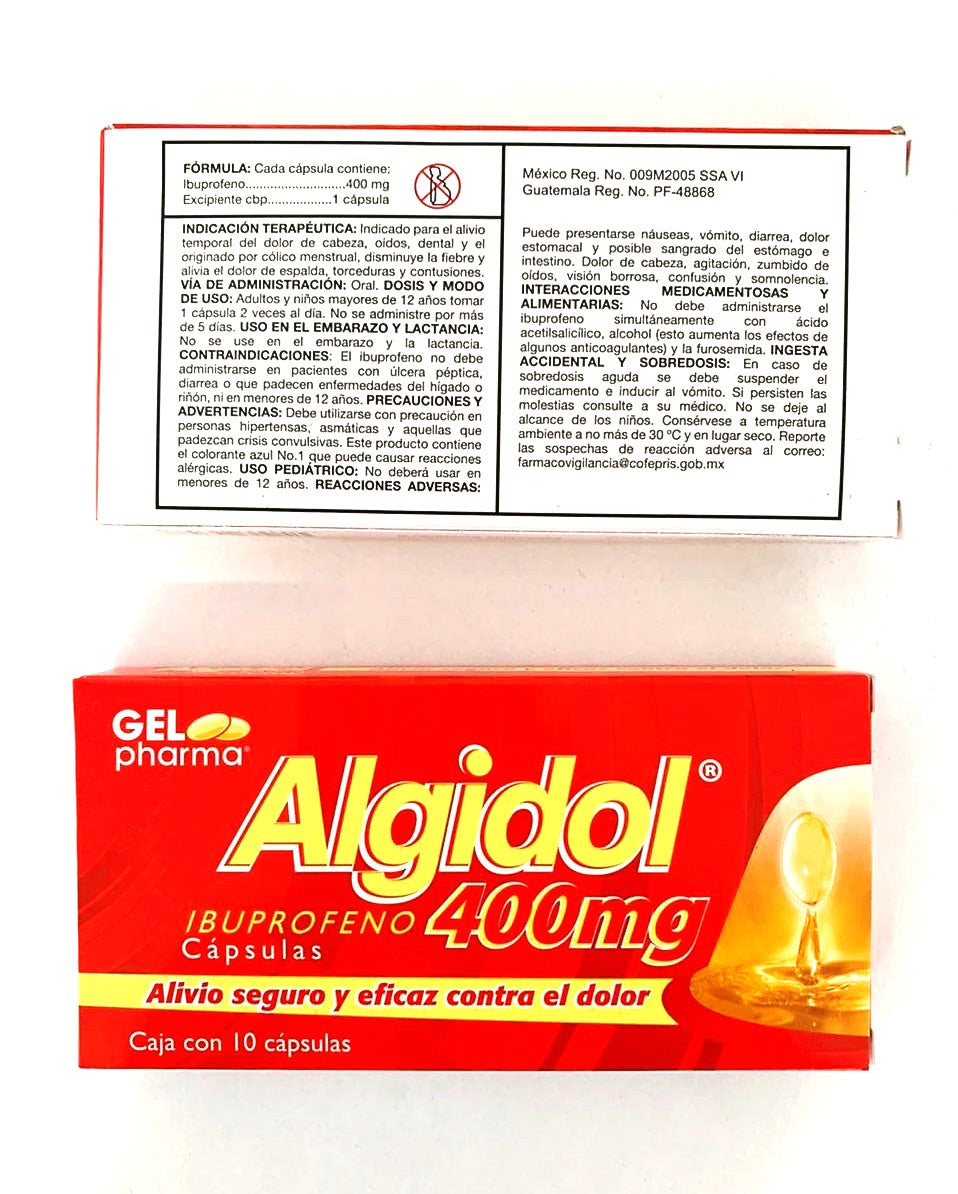 2-Pk Algidol Ibuprofen Gel Capsules 400mg