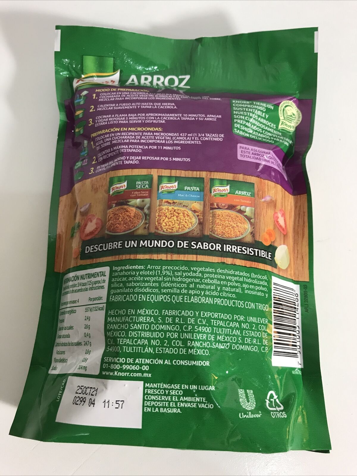 3-Pk Knorr Rice Spring Style / Arroz Primavera 155g/5.4oz