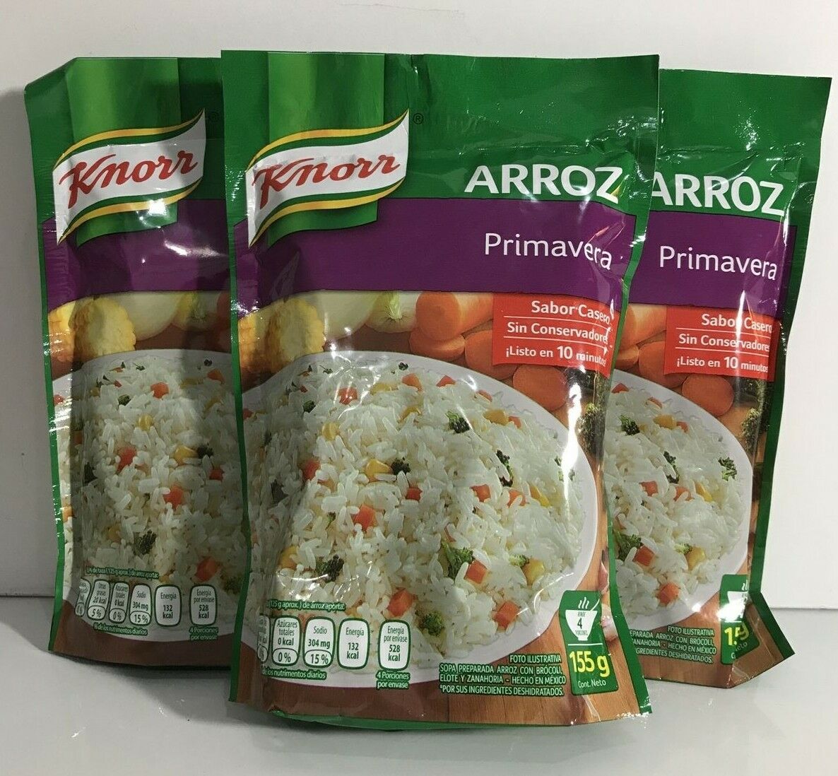 3-Pk Knorr Rice Spring Style / Arroz Primavera 155g/5.4oz