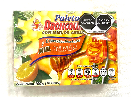 Broncolin Cough Relief Lollypops / Broncolin paletas c/miel de abeja 10CT