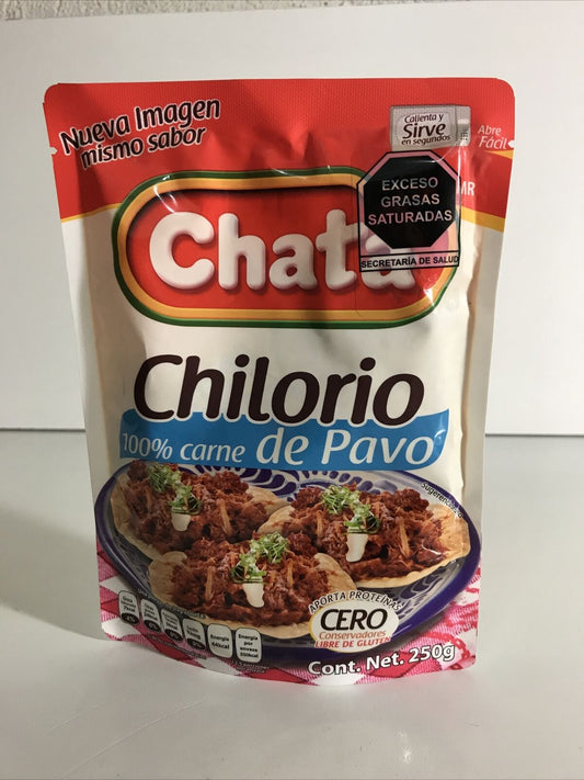 4-Pack Chata Seasoned Turkey Chilorio / Chata Chilorio Pavo 215g/7.5oz ea.