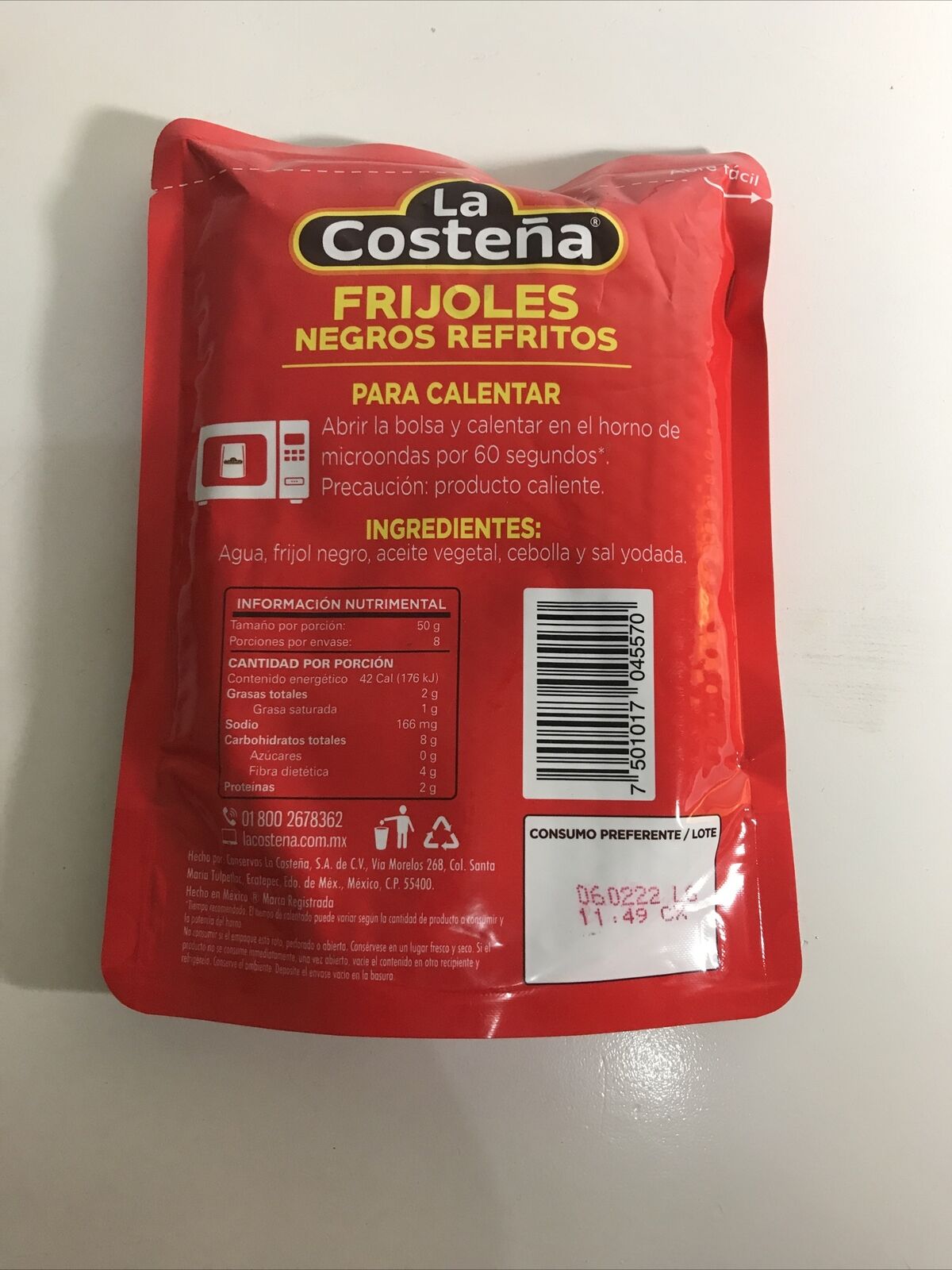 4-Pack La Costeña Black Refried Beans / Frijoles Negros Refritos. 400gr/14.11oz