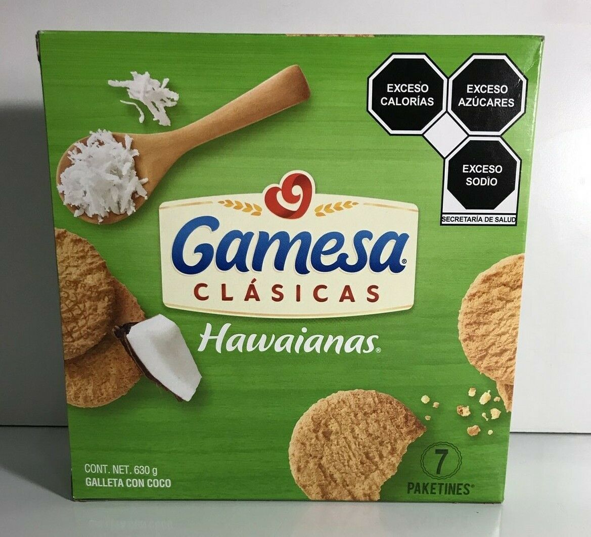 2-Pk Gamesa Hawaiana Cookies w/Coconut / Clásica Hawaianas  630gr/22oz