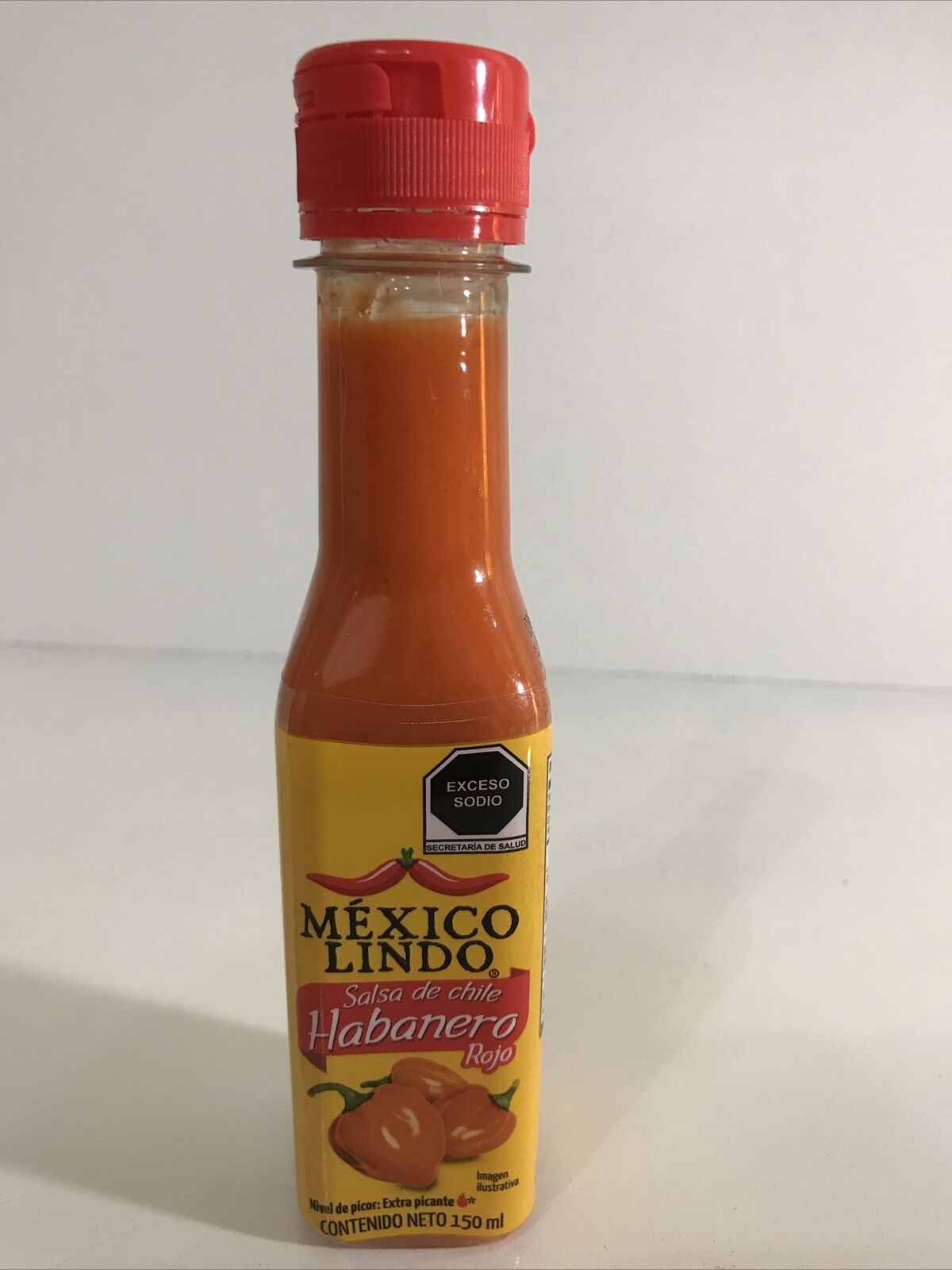 5-Pack Mexico Lindo Red Habanero Hot Sauce / Salsa Habanera Roja. 150ml/5oz