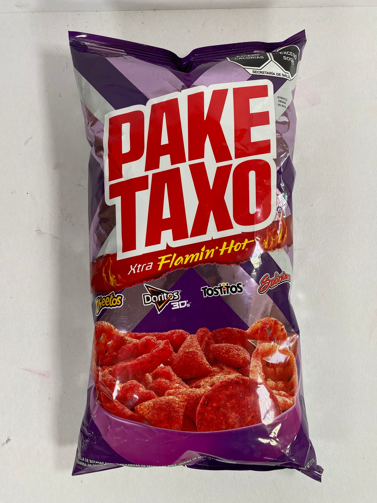 3-Pk Jumbo Paketaxo Flamin Hot Assorted Mex Chips 215g/8oz