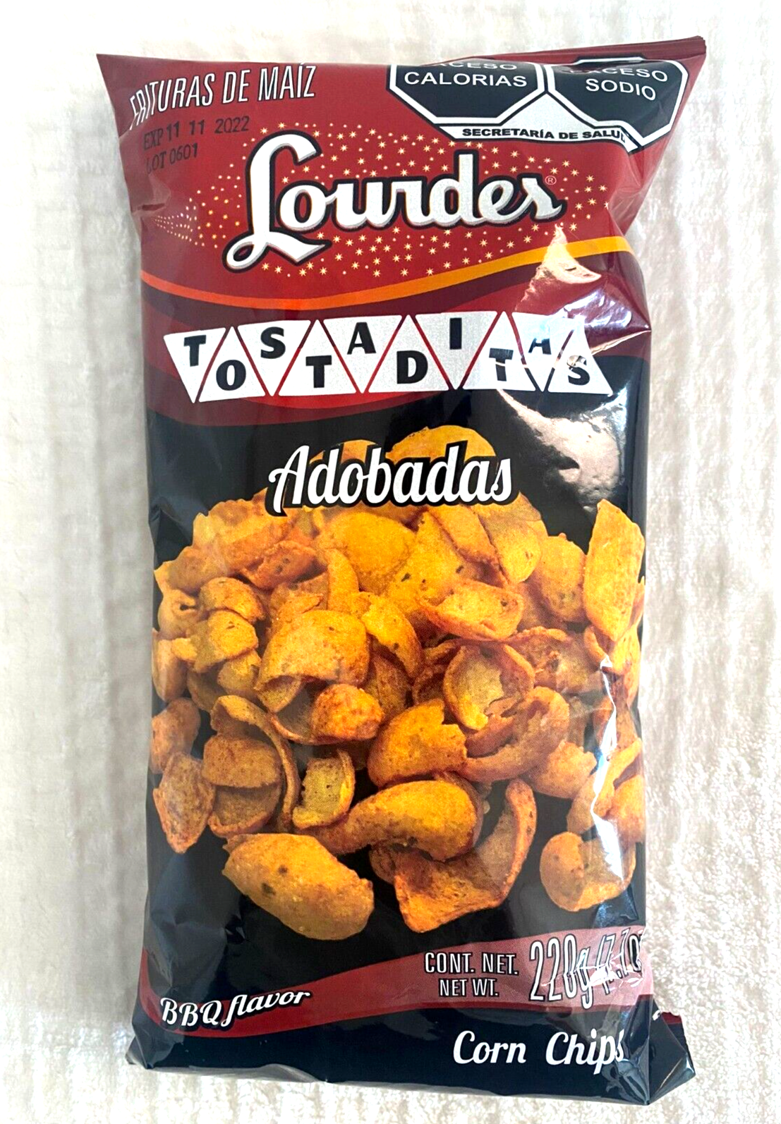 5-Pk Lourdes Adobadas Frituras Maiz / Lourdes Classic Adobo Flavored Corn Chips 220g/7.7oz