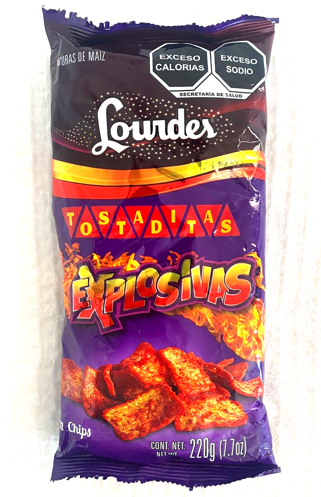 5-Pk Lourdes Tostaditas Explosivas / Lourdes Explosive Spicy HOT 220g/7.7oz