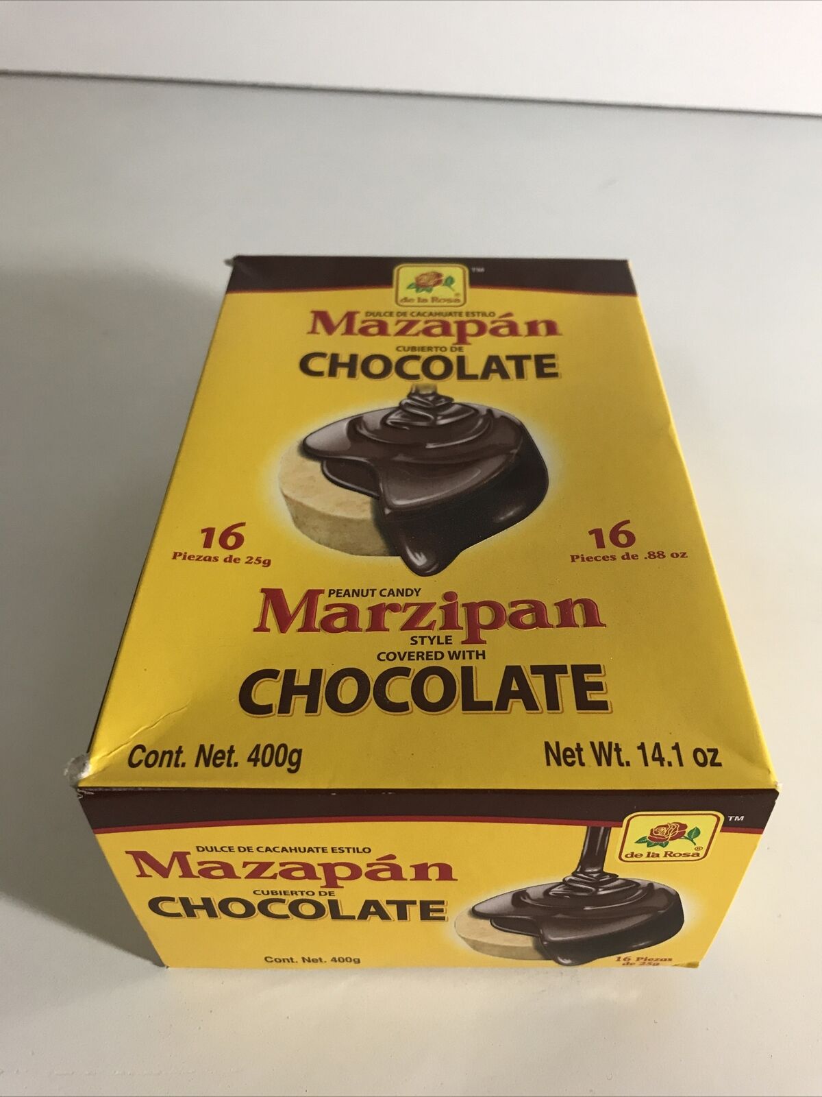 2-Pk De La Rosa Mazapan Chocolate Peanut Candy / Mazapan Chocolate 400g/14.1oz