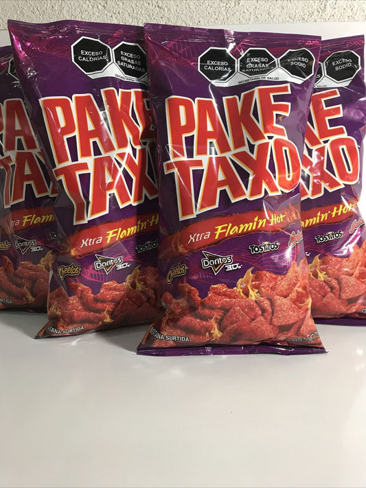 5-Pk Paketaxo Flamin Hot Assorted Mex Chips 70gr/2.47oz ea.