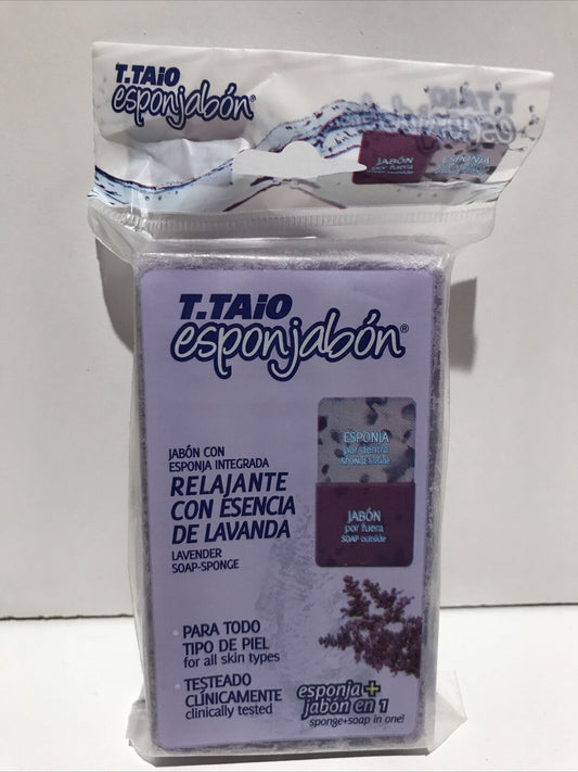 2-Pk T.TAiO Lavander Exfoliating Sponge Soap / Esponjabon Relajante c/Lavanda