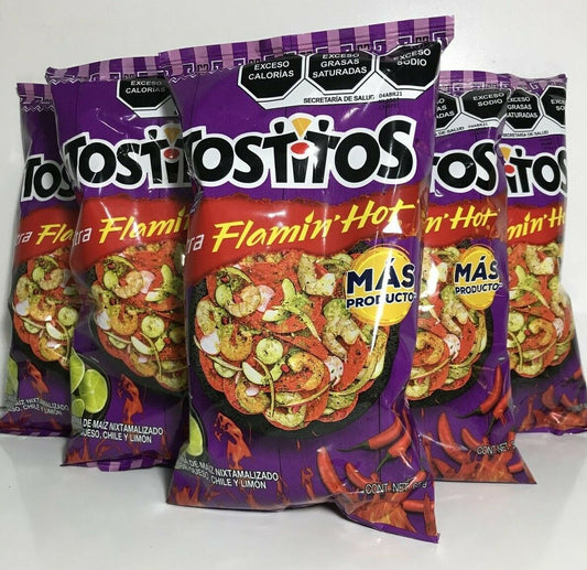 6-Pk Tostitos Flamin’Hot Chips Extra Hot / Tostitos Flamin' Hot  65gr/2.24oz