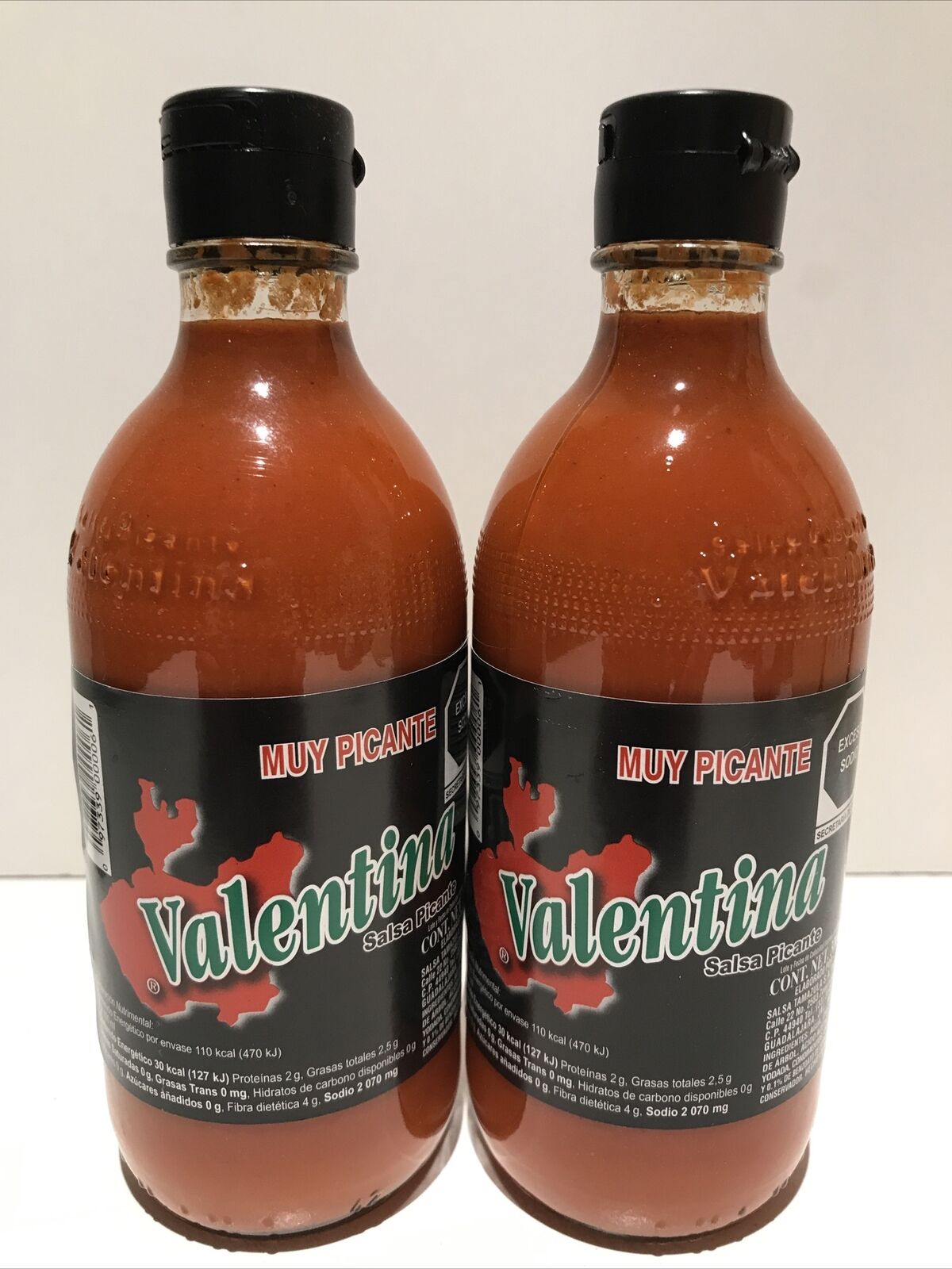 2-Pk Salsa Valentina Hot Sauce  Extra Hot/ Salsa Valentina Picante 370ml/12.51floz