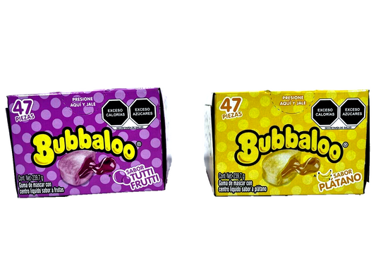 2-Pk Bubbaloo Chicle Sabores Gum Bubbaloo Banana & Tutti-Frutti 255gr/8.99oz