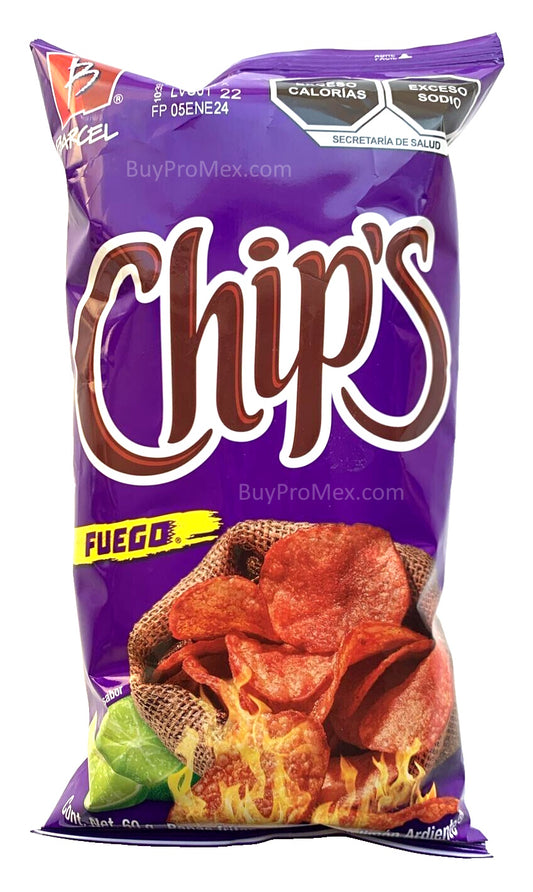 6-Pk Barcel Chip’s Fuego Potato Chips / Fuego Barcel 60gr/2.12oz