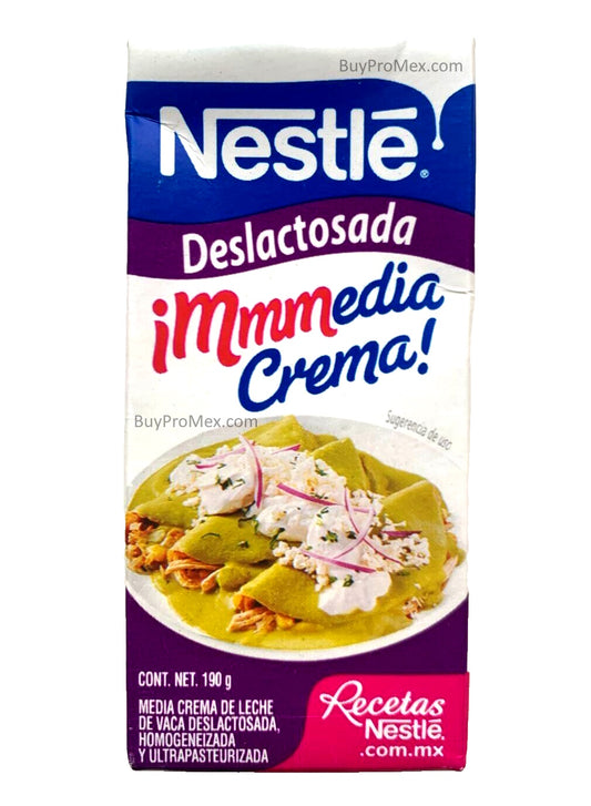 6-Pack Nestle Table Cream Non Lactose / Media Crema Deslactosada 190g / 6.7oz