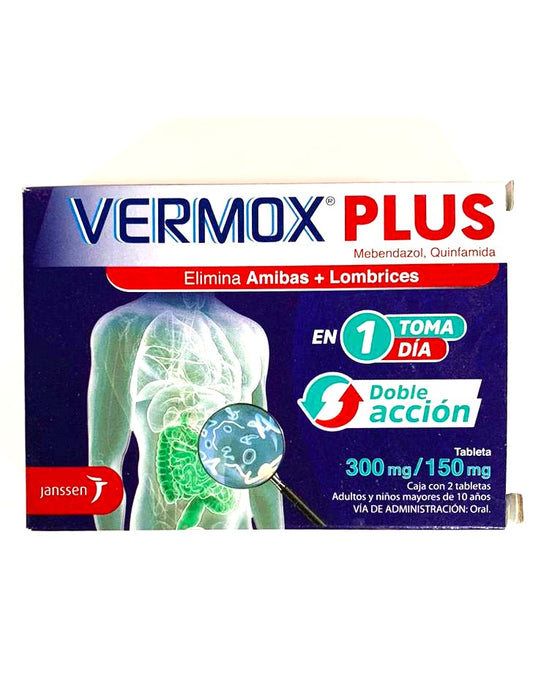 Vermox (Mebendazole)(Quinfamide) Adult Tablets 300mg/150mg
