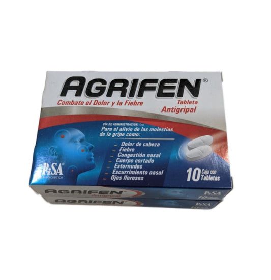 2-Pk Agrifen Flu prevention/relief 10 tablets ea