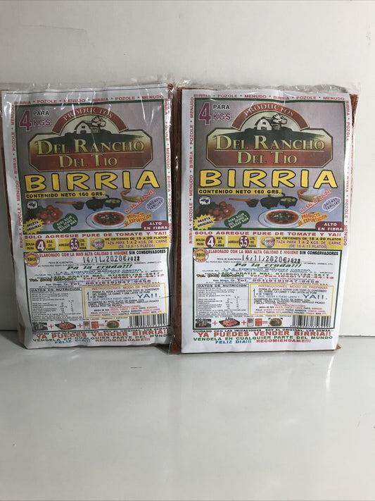 2-Pk Mexican Birria Meat Seasoning Sazonador Para Birria 160gr/5.64oz