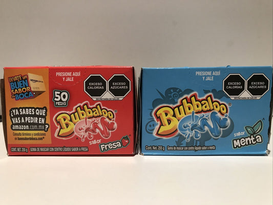 2-Pk Bubbaloo Gum Strawberry & Mint / Bubbaloo Chicle Sabores  255gr/8.99oz