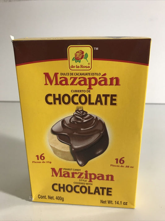 2-Pk De La Rosa Mazapan Chocolate Peanut Candy / Mazapan Chocolate 400g/14.1oz