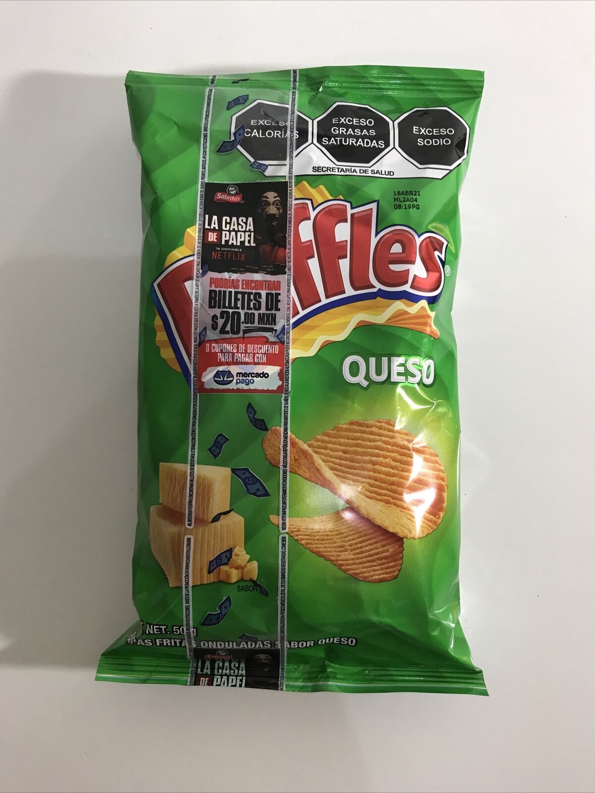 6-Pk Sabritas Cheese Ruffles Potato Chips / Ruffles Queso  50gr/1.7oz ea.