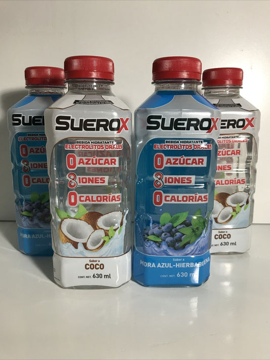 4-Pack SUEROX Electrolyte Beverage / Suerox Bebida Hidratante 630ml/21.30Z