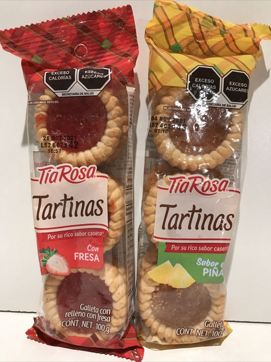 6-Pk Tartinas Tia Rosa Strawberry & Pineapple Filling Tarts/ Tartinas Tia Rosa Fresa & Piña 100gr
